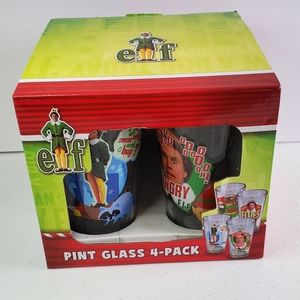 Elf Pint Glass Christmas 4-Pack